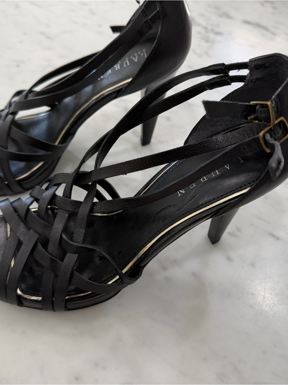 Lauren Ralph Lauren Black Strappy Heeled Sandals